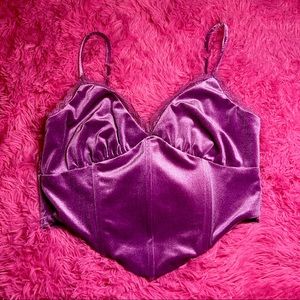 Velvet Corset Crop Top